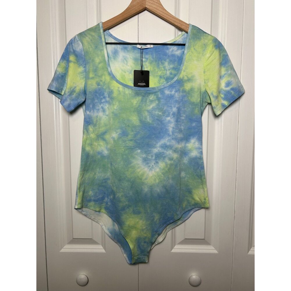 NWT Tie Dye Scoop Neck Short Sleeve Bodysuit Large